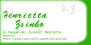 henrietta zsinko business card